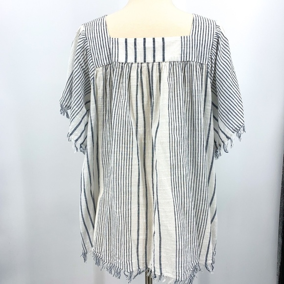 World Market Navy Blue & White Striped Tunic - Picture 3 of 6